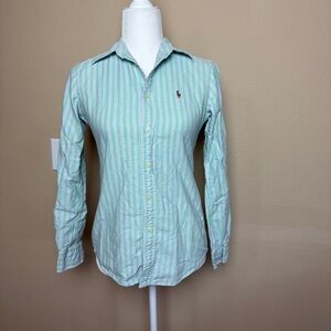 Polo Ralph Lauren Women’s Custom Fit Oxford Strip Shirt Size XS